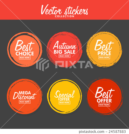 Vector set of vintage colorful Autumn labels for Vector set of vintage colorful Autumn labels for 24587883