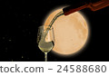 月光下有白葡萄酒，水滴如星星般的酒 24588680
