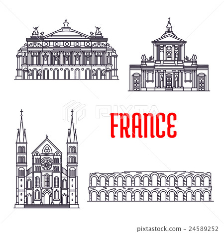 Historic buildings and sightseeings of France 24589252