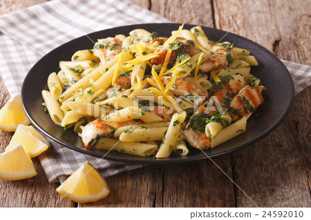 penne pasta with herbs, chicken breast and lemon penne pasta with herbs, chicken breast and lemon 24592010