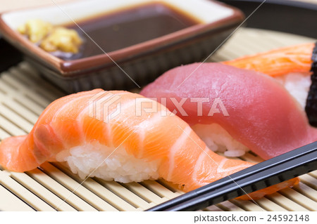 sushi set with black chopstick sushi set with black chopstick 24592148