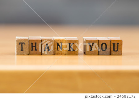 Thank you. word written on wood block Thank you. word written on wood block 24592172