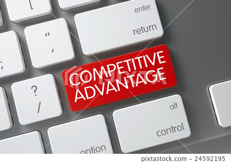 Red Competitive Advantage Keypad on Keyboard. 3D 24592195