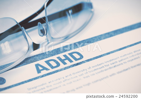 ADHD - Printed Diagnosis. Medicine Concept. 3D ADHD - Printed Diagnosis. Medicine Concept. 3D 24592200