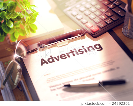 Advertising - Text on Clipboard. 3D Rendering. Advertising - Text on Clipboard. 3D Rendering. 24592201