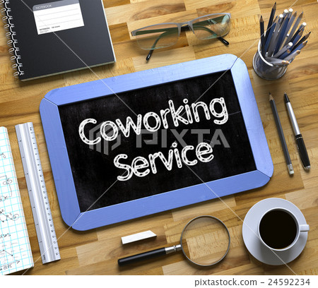 Coworking Service - Text on Small Chalkboard. 3D Coworking Service - Text on Small Chalkboard. 3D 24592234