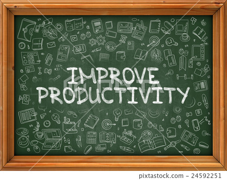 Improve Productivity - Hand Drawn on Green Improve Productivity - Hand Drawn on Green 24592251