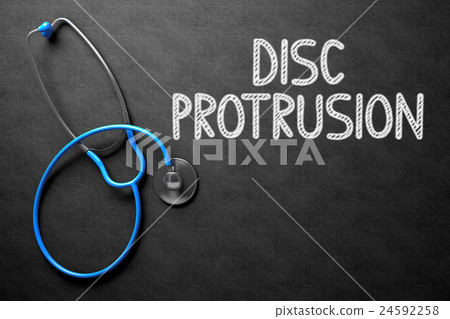 Disc Protrusion Handwritten on Chalkboard. 3D 24592258