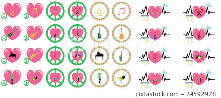 music instruments under love and peace concept 24592978
