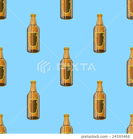 Brown Glass Beer Bottles Seamless Pattern Brown Glass Beer Bottles Seamless Pattern 24593468