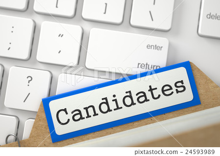 Index Card with Candidates. 3D Render. 24593989