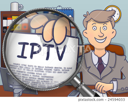 IPTV through Magnifying Glass. Doodle Concept. IPTV through Magnifying Glass. Doodle Concept. 24594033