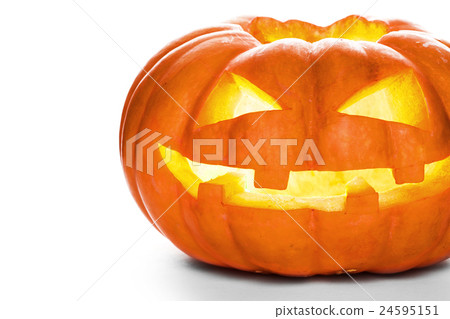 Single Halloween pumpkin. Scary Jack O'Lantern 24595151