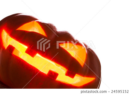 Single Halloween pumpkin. Scary Jack O'Lantern 24595152