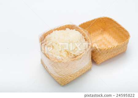 Thai sticky rice in a bamboo wooden Thai sticky rice in a bamboo wooden 24595822