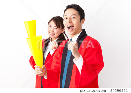 A male and female salesperson in a happy 24596251
