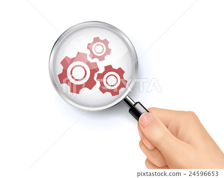magnify glass of gears magnify glass of gears 24596653