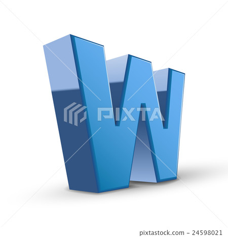 3d blue letter W - Stock Illustration [24598021] - PIXTA