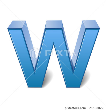 3d blue letter W - Stock Illustration [24598022] - PIXTA