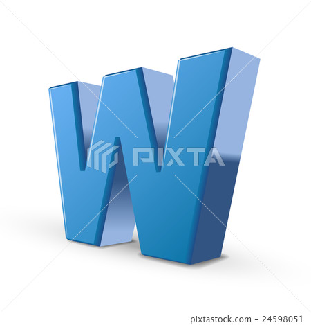3d blue letter W - Stock Illustration [24598051] - PIXTA