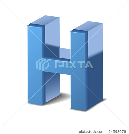 3d blue letter H 24598076