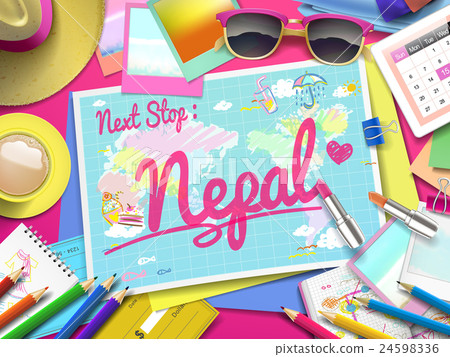 Nepal on map Nepal on map 24598336