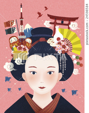 Japanese beautiful geisha 24598584