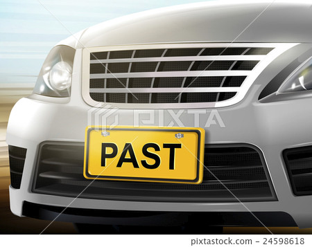 Past words on license plate 24598618
