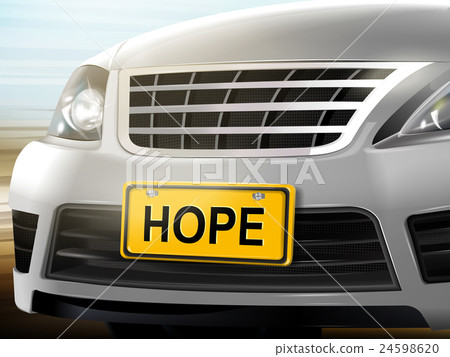 Hope words on license plate 24598620