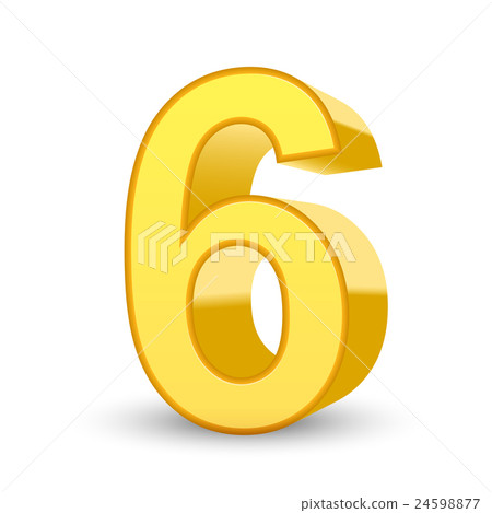 3d shiny yellow number 6 - Stock Illustration [24598877] - PIXTA
