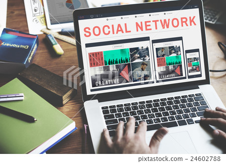 Social Network Media Connection Communication Concept 24602788