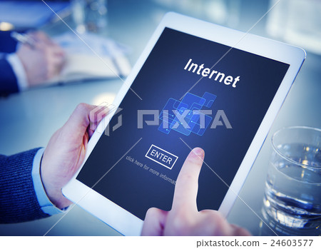 Office Worker Internet Connection Tablet Concept 24603577