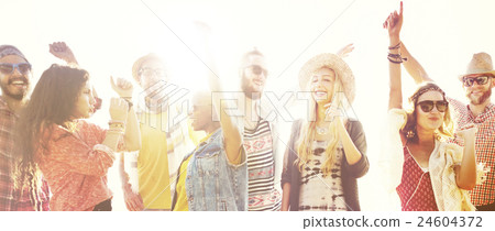 Teenagers Friends Beach Party Happiness Concept 24604372