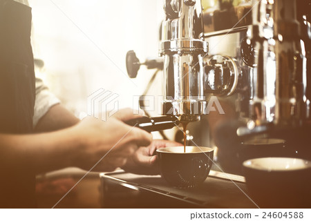 Barista Cafe Making Coffee Preparation Service Concept Barista Cafe Making Coffee Preparation Service Concept 24604588