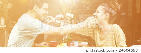 Couple Eating Food Feeding Sweet Concept 24604668