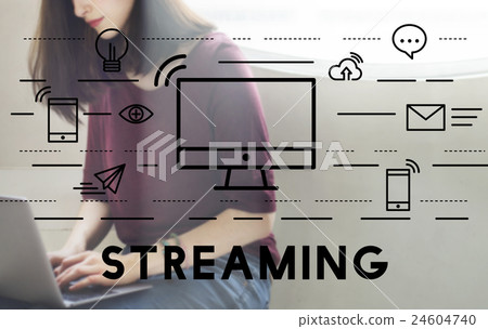 Streaming Media Digital Electronic Technology Concept 24604740