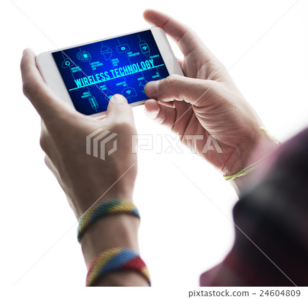 Wireless Technology Connected Drones Technology Concept Wireless Technology Connected Drones Technology Concept 24604809