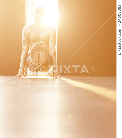 Man Yoga Practice Pose Training Concept 24605082