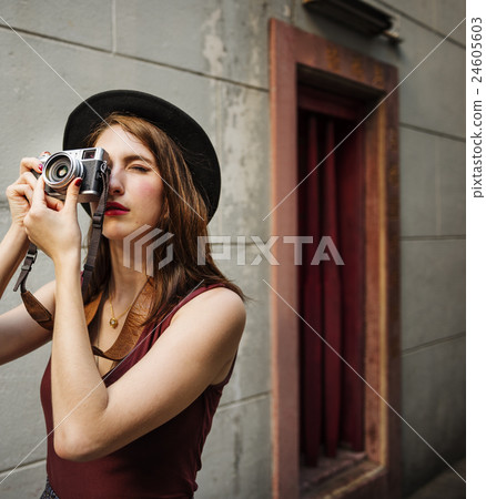 Girl Casual Camera Activity Photographer Leisure Concept Girl Casual Camera Activity Photographer Leisure Concept 24605603