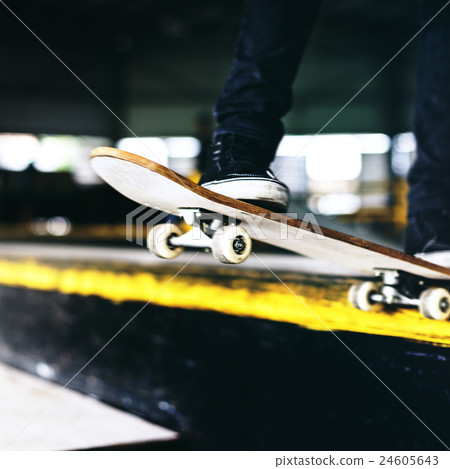 Boy Skateboarding Jump Lifestyle Hipster Concept 24605643