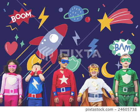 Superhero Superkid Children Hero Playful Concept Superhero Superkid Children Hero Playful Concept 24605738
