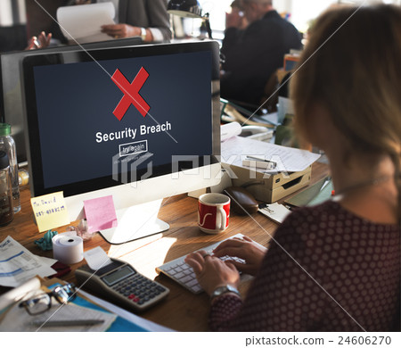 Security Breach Hacker Cyber Crime Privacy Policy Concept 24606270