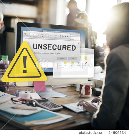 Unsecured Virus Detected Hack Unsafe Concept 24606284