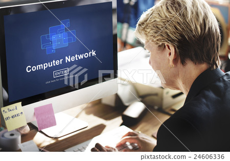 Computer Network Technology Online Website Concept 24606336