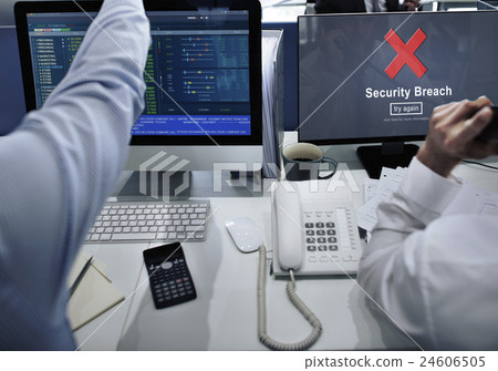 Security Breach Hacker Cyber Crime Privacy Policy Concept 24606505