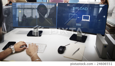 Upload Sharing Transfer Files Computer Concept 24606551