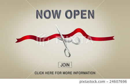 New Business Ribbon Cutting Celebration Event Concept 24607696