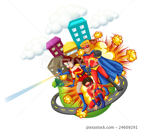 Superhero and city background 24609291