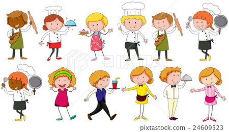 Different occupations working in restaurant Different occupations working in restaurant 24609523