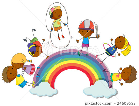 Boys and girls on the rainbow 24609552